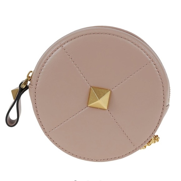 1st Prize ๐ HP VALENTINO GARAVANI ROMAN STUD PURSE ROSE CANNELLE NEW SOLD OUT! - Picture 4 of 15